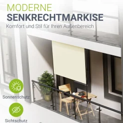 Senkrechtmarkise Barbados 100 x 310 cm - grau