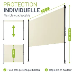 Senkrechtmarkise Barbados 100 x 310 cm - grau
