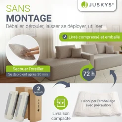 Sofa Coredo mit Cord Bezug & Dekokissen