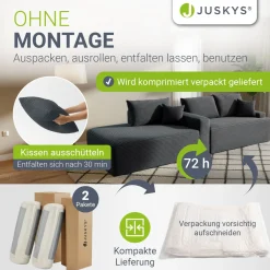 Sofa Coredo mit Cord Bezug & Dekokissen