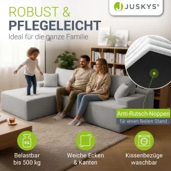 Sofa Coredo mit Cord Bezug & Dekokissen