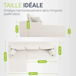 Sofa Coredo mit Cord Bezug & Dekokissen