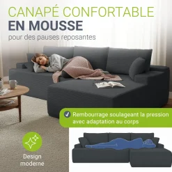 Sofa Coredo mit Cord Bezug & Dekokissen