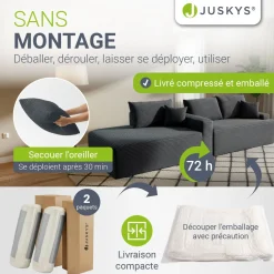 Sofa Coredo mit Cord Bezug & Dekokissen