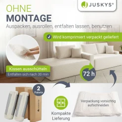 Sofa Coredo mit Cord Bezug & Dekokissen