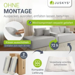 Sofa Coredo mit Cord Bezug & Dekokissen