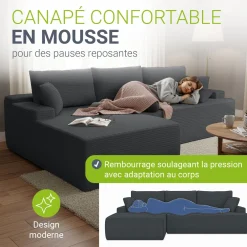 Sofa Coredo mit Cord Bezug & Dekokissen