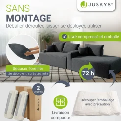 Sofa Coredo mit Cord Bezug & Dekokissen