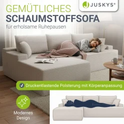 Sofa Coredo mit Cord Bezug & Dekokissen