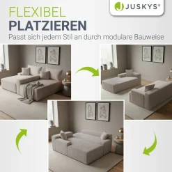 Sofa Coredo mit Cord Bezug & Dekokissen
