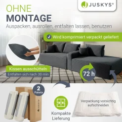 Sofa Coredo mit Cord Bezug & Dekokissen