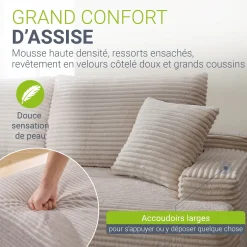Sofa Coredo mit Cord Bezug & Dekokissen