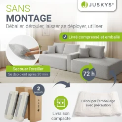 Sofa Coredo mit Cord Bezug & Dekokissen