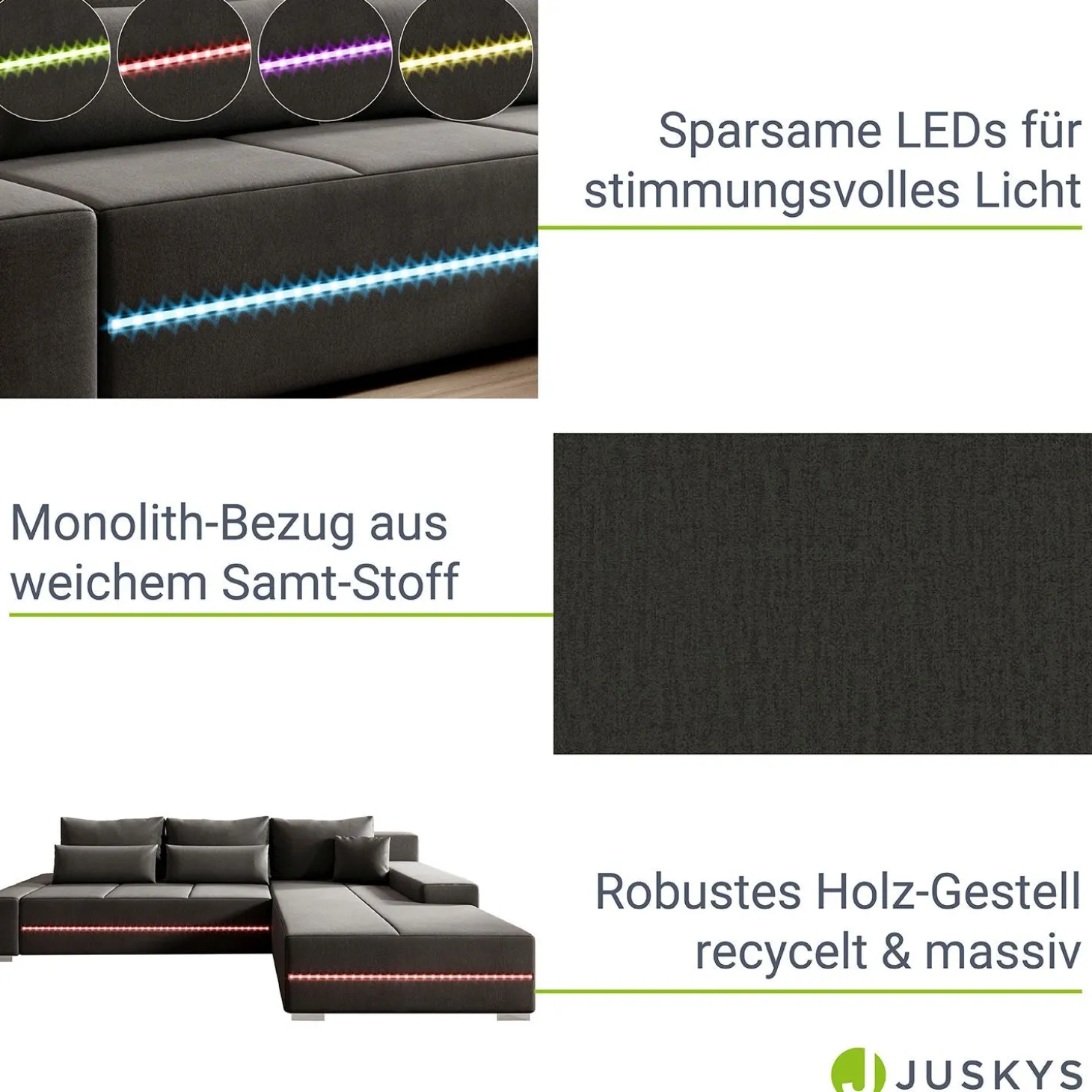 Sofa Davos mit LED