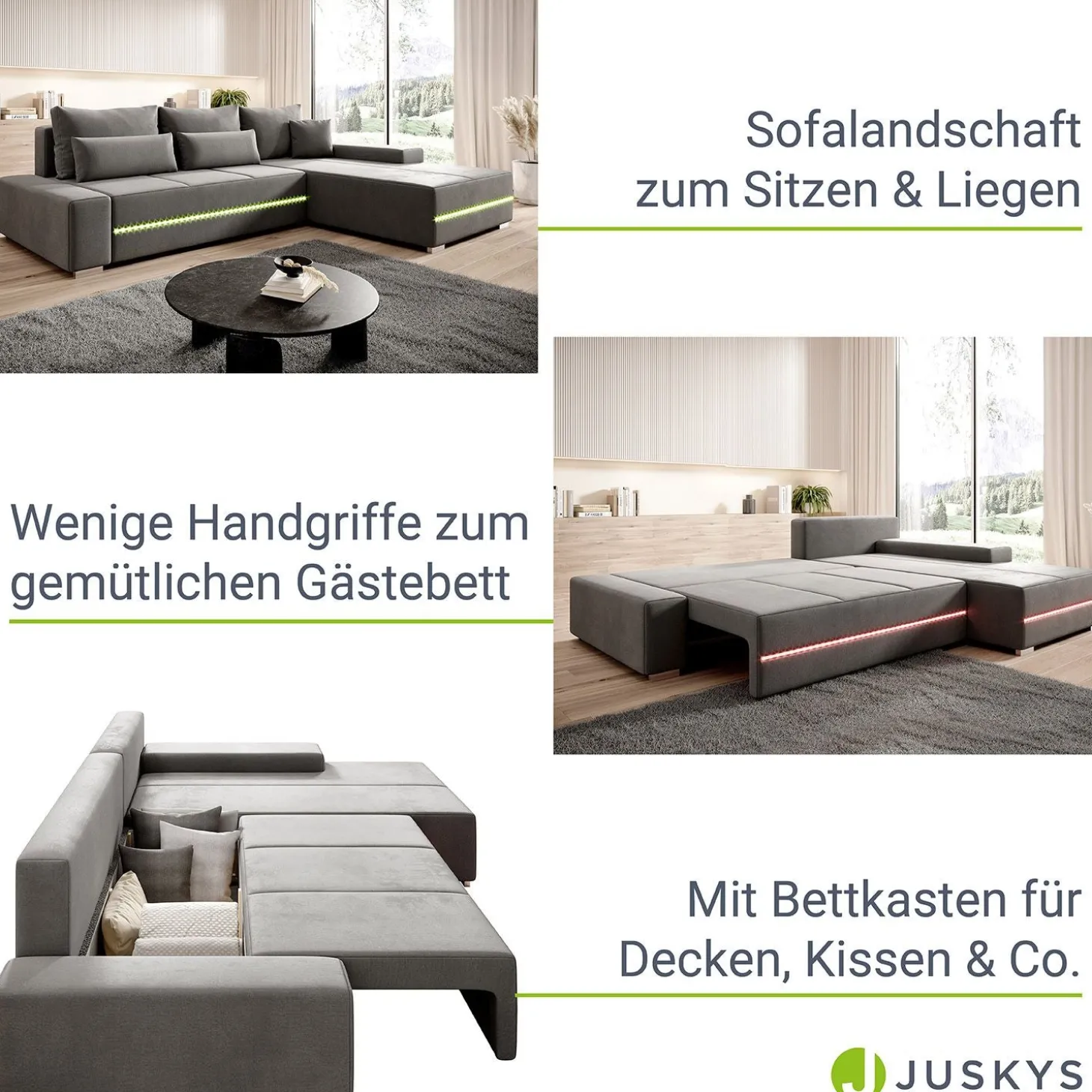 Sofa Davos mit LED