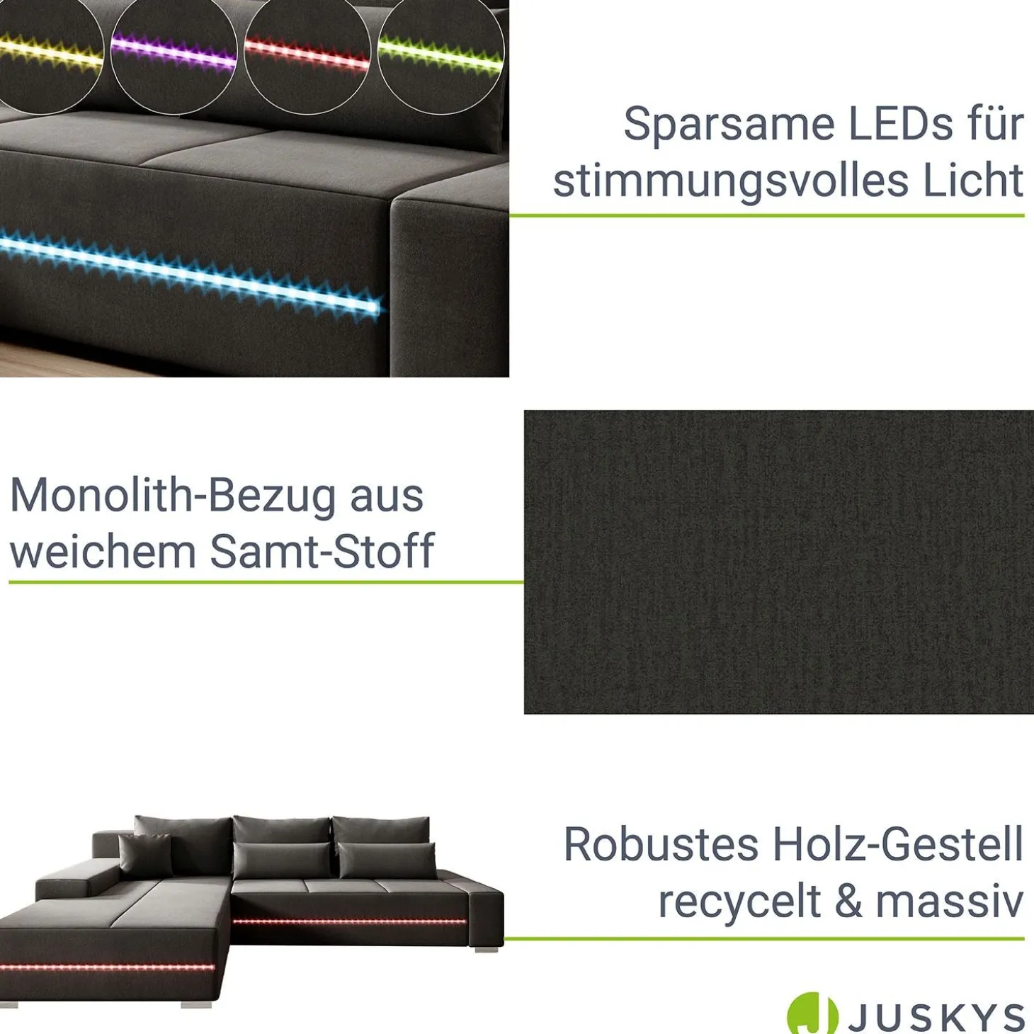 Sofa Davos mit LED
