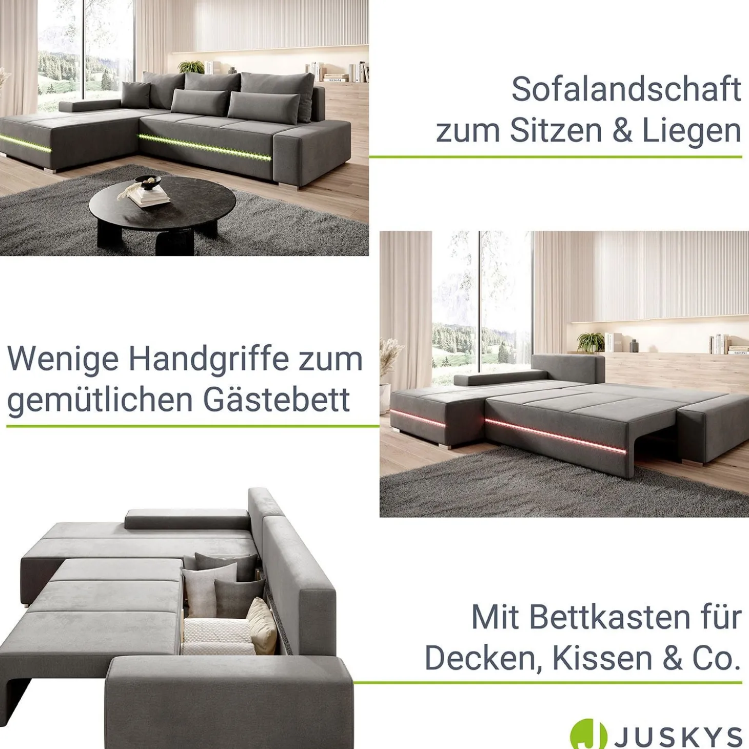 Sofa Davos mit LED