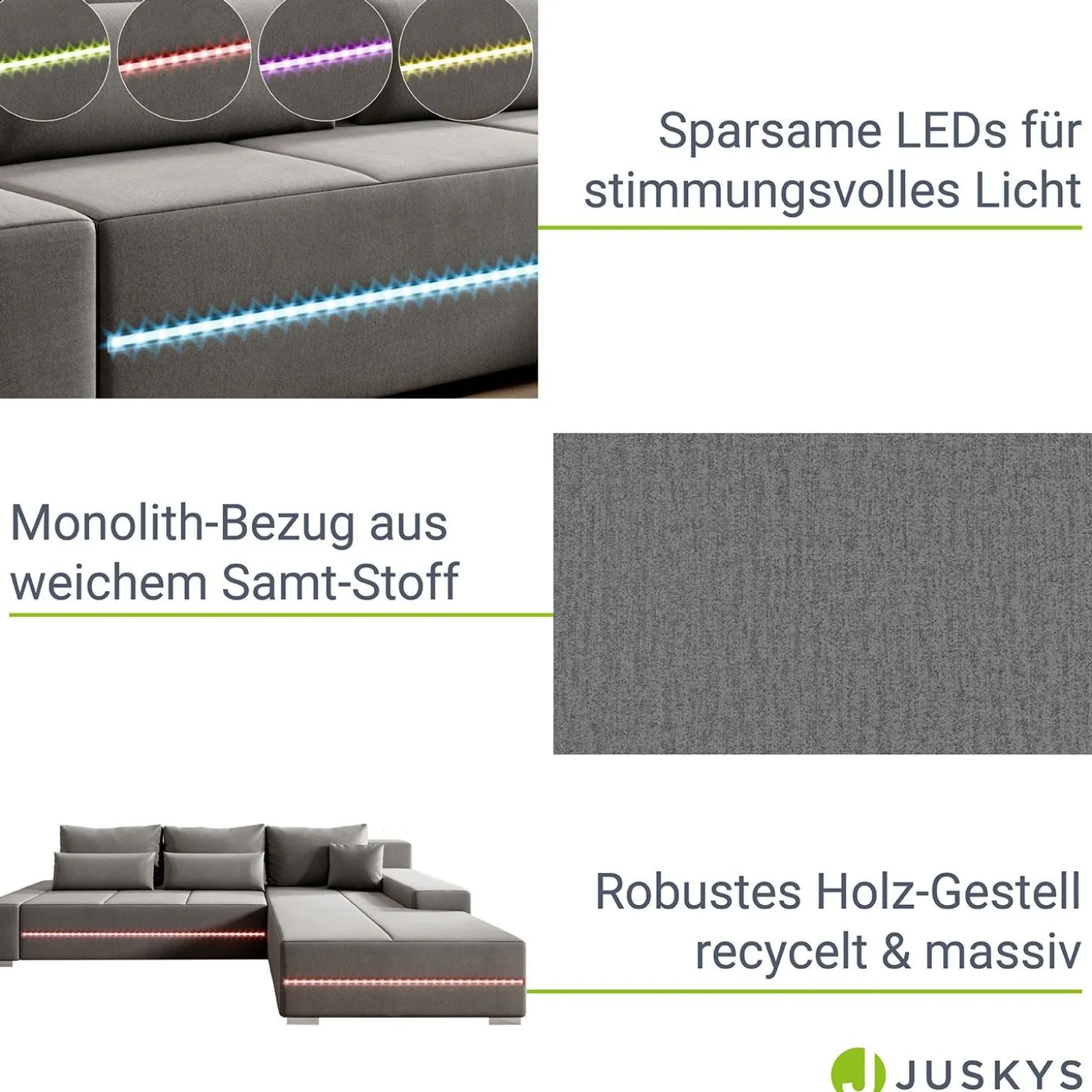Sofa Davos mit LED