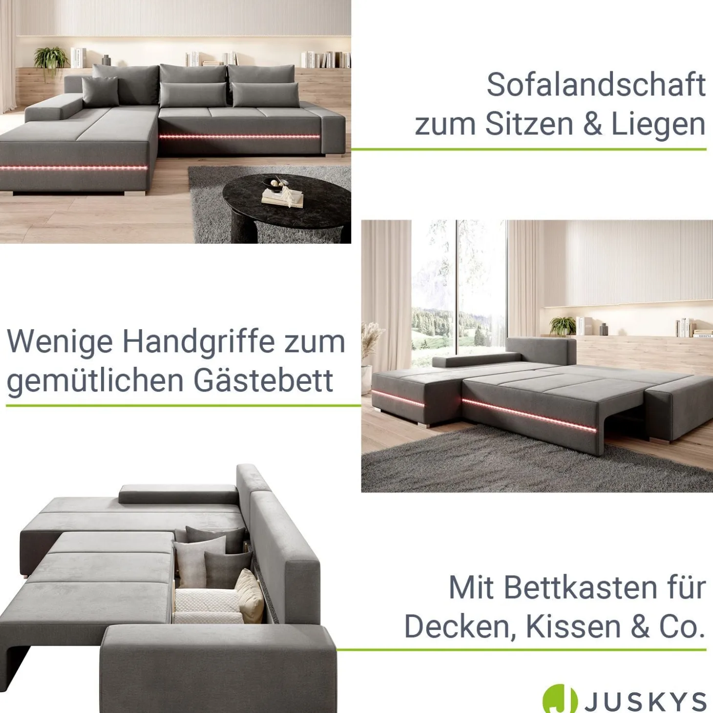 Sofa Davos mit LED