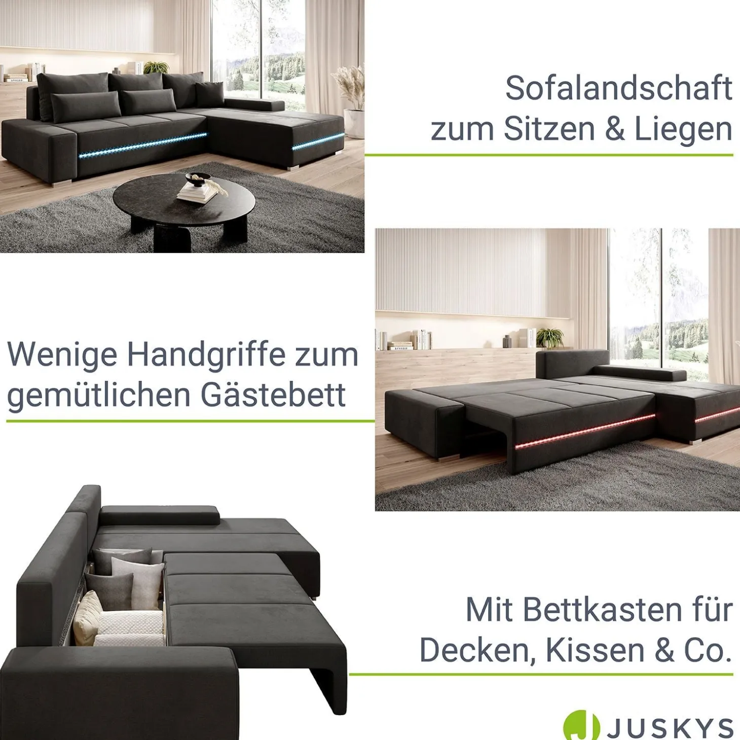 Sofa Davos mit LED