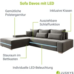 Sofa Davos mit LED