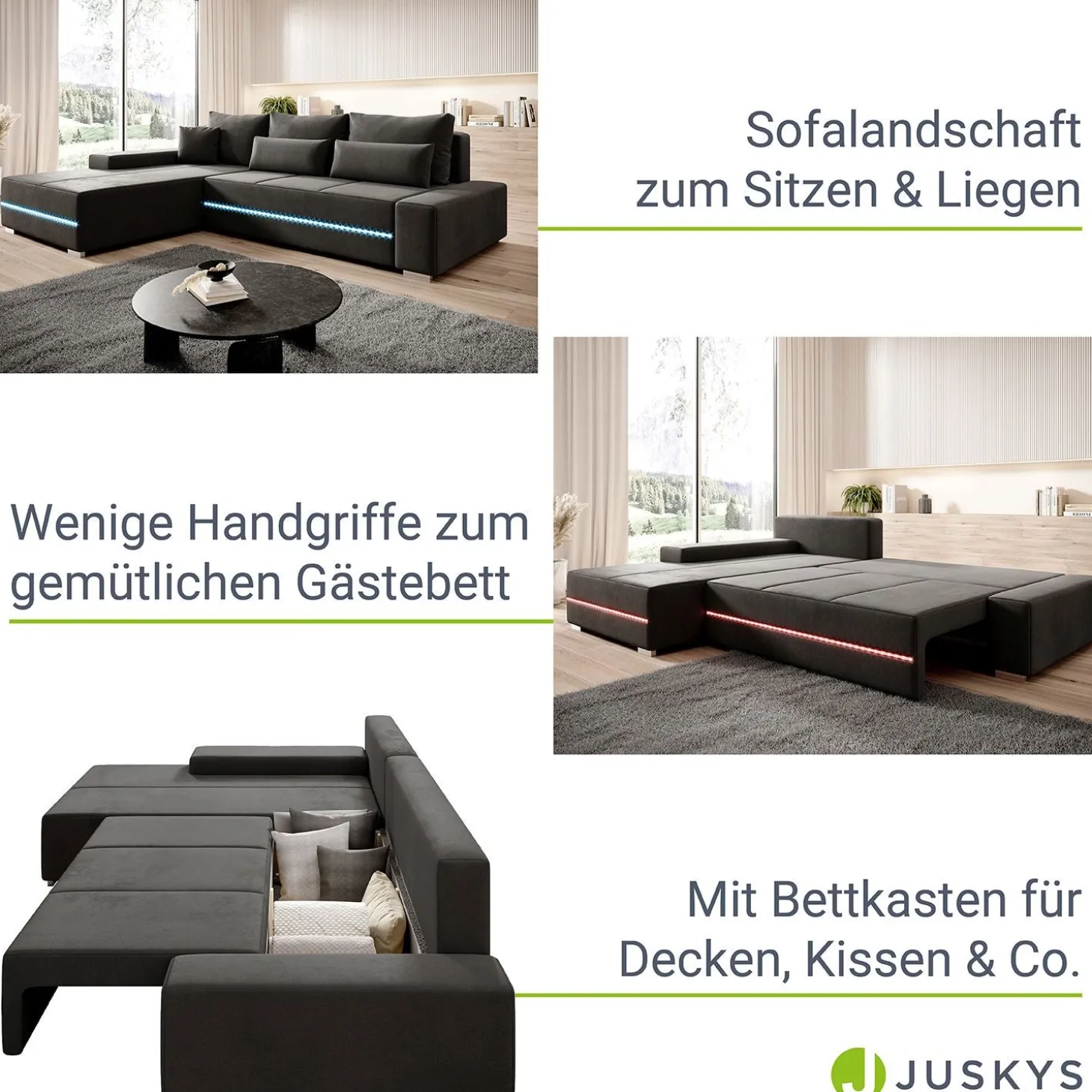 Sofa Davos mit LED