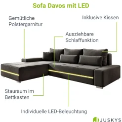 Sofa Davos mit LED