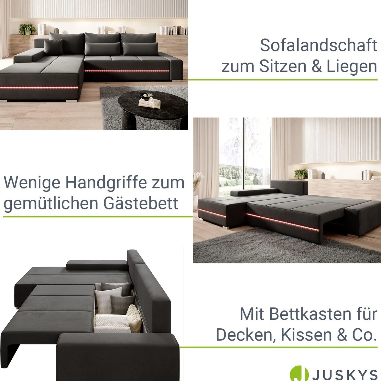 Sofa Davos mit LED
