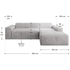 Sofa in L-Form Vals