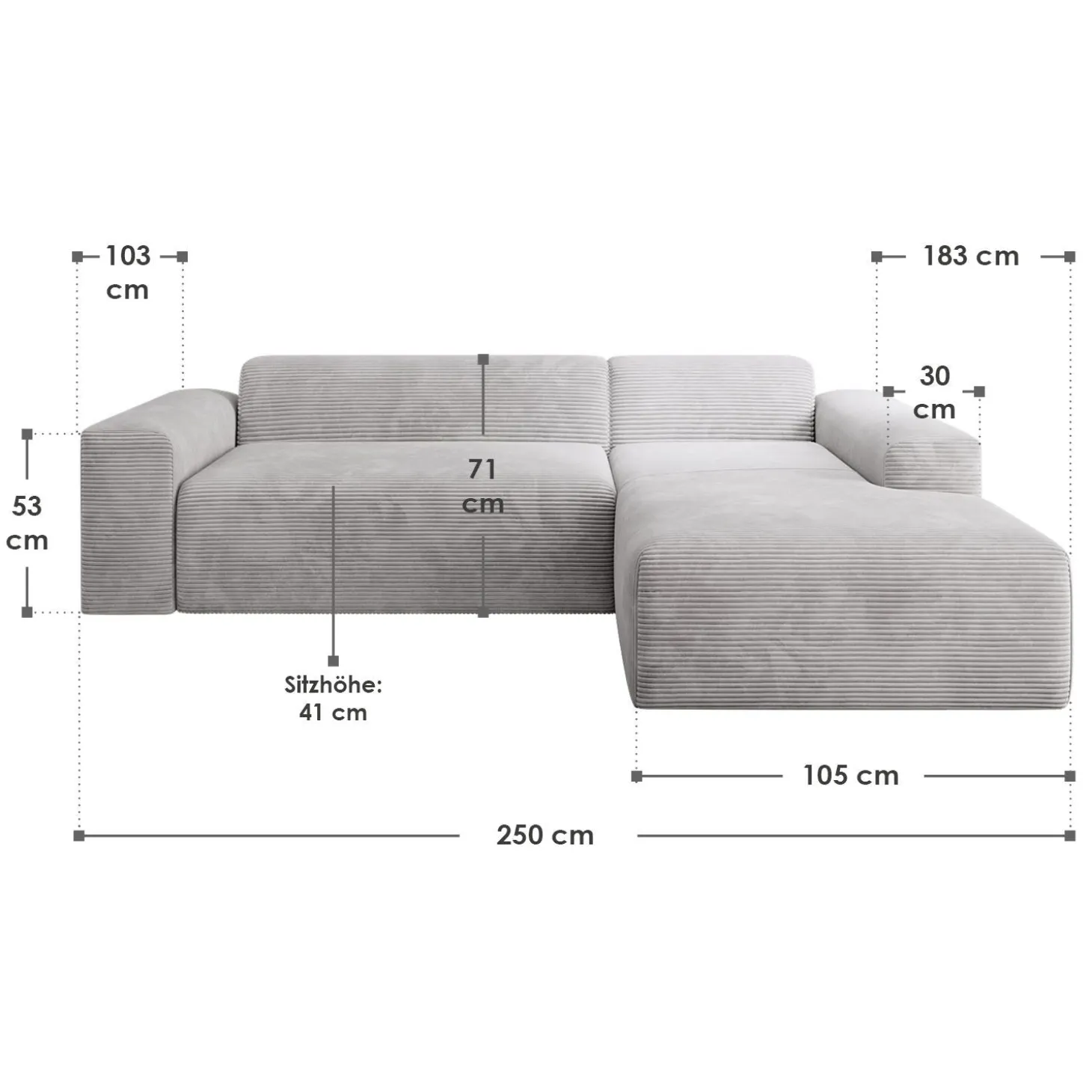 Sofa in L-Form Vals