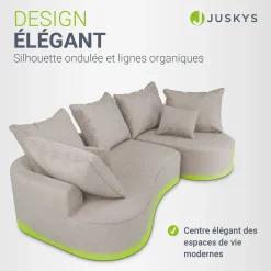 Sofa Tirano mit Ottomane & Dekokissen