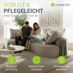 Sofa Tirano mit Ottomane & Dekokissen