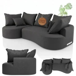 Sofa Tirano mit Ottomane & Dekokissen