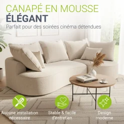 Sofa Tirano mit Ottomane & Dekokissen