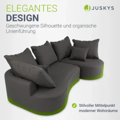 Sofa Tirano mit Ottomane & Dekokissen