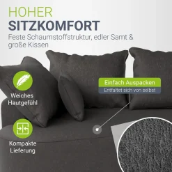 Sofa Tirano mit Ottomane & Dekokissen