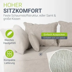 Sofa Tirano mit Ottomane & Dekokissen