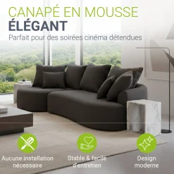 Sofa Tirano mit Ottomane & Dekokissen
