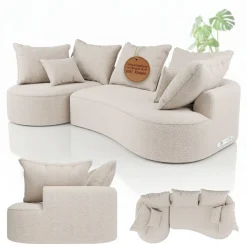 Sofa Tirano mit Ottomane & Dekokissen