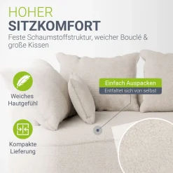 Sofa Tirano mit Ottomane & Dekokissen