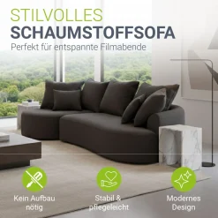 Sofa Tirano mit Ottomane & Dekokissen