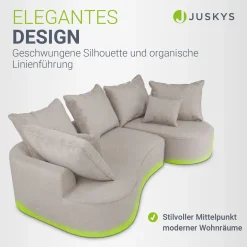 Sofa Tirano mit Ottomane & Dekokissen