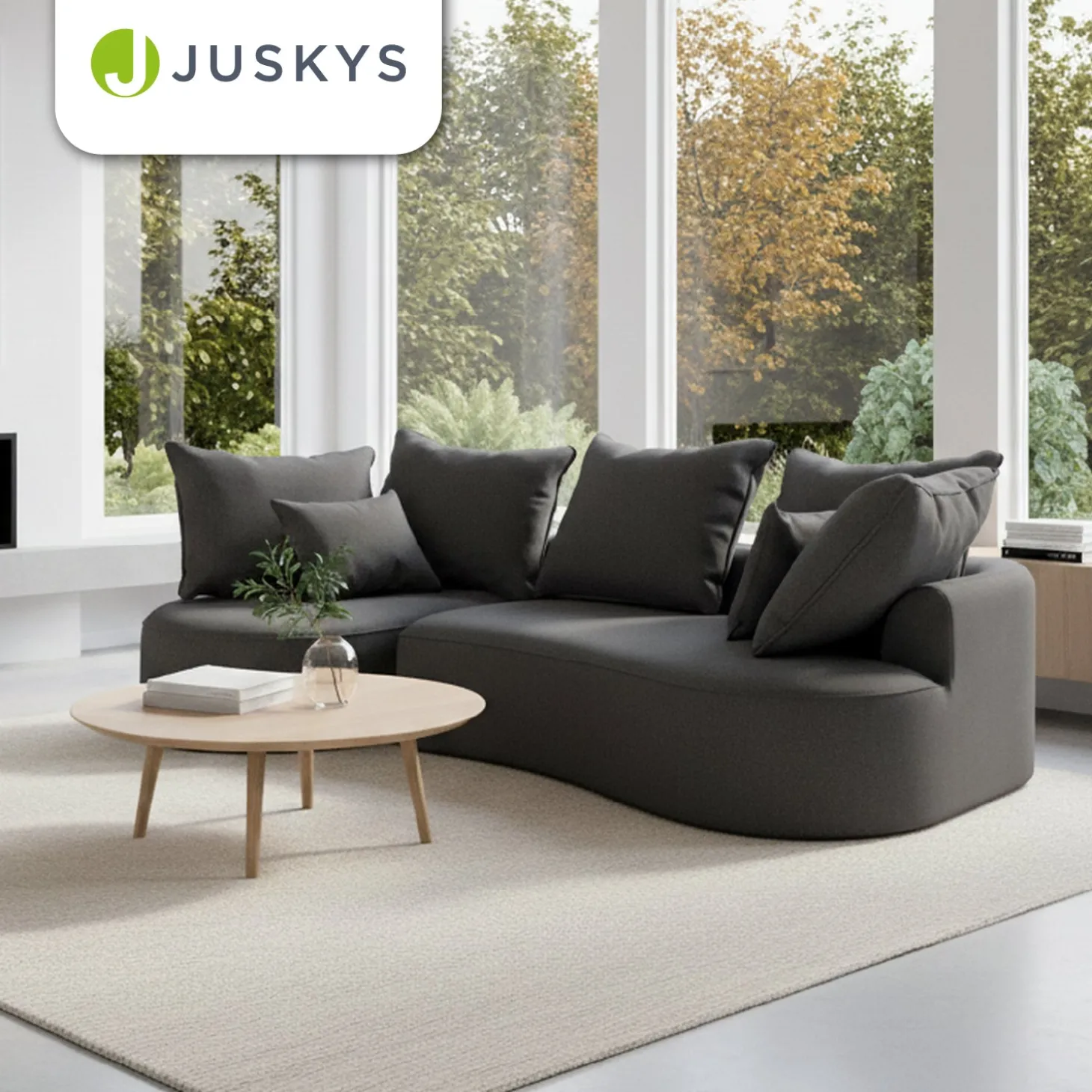 Sofa Tirano mit Ottomane & Dekokissen