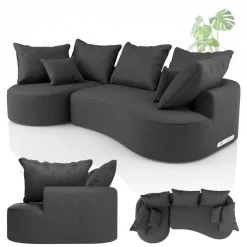 Sofa Tirano mit Ottomane & Dekokissen