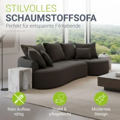 Sofa Tirano mit Ottomane & Dekokissen