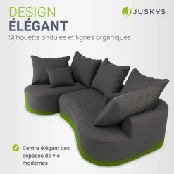 Sofa Tirano mit Ottomane & Dekokissen
