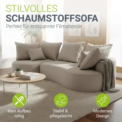 Sofa Tirano mit Ottomane & Dekokissen