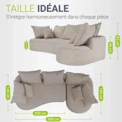 Sofa Tirano mit Ottomane & Dekokissen