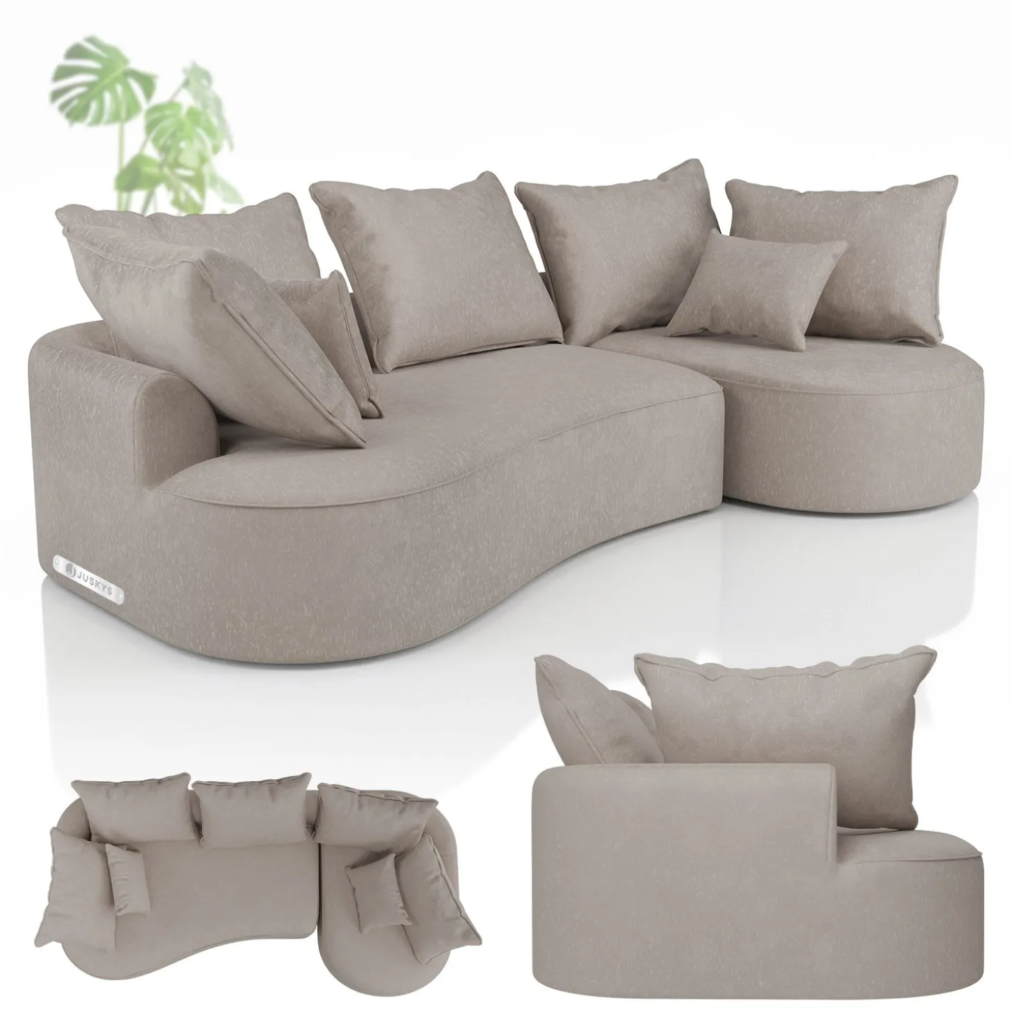 Sofa Tirano mit Ottomane & Dekokissen