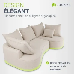Sofa Tirano mit Ottomane & Dekokissen